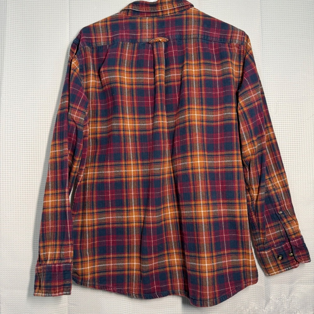 Eddie Bauer Flannel Shirt Large‎ Multicolor Plaid Button Front Cotton - Picture 2 of 6